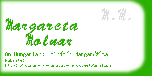 margareta molnar business card